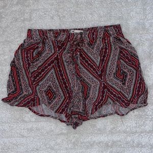 Hollister high waisted shorts with with design and elastic waistband.